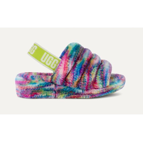 UGG Fluff Yeah Slippers Sandals Faux Fur Colorful Comfy 5 - Picture 1 of 10